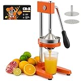 CO-Z Spremiagrumi Manuale Professionale Spremiagrumi a Leva Acciaio con 12,8 cm Filtro Spremi per Melograno Arancia Pom Lime e Limone, Spremiagrumi Lavabile in Lavastoviglie, Arancia