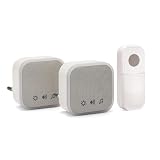 VELAMP - Campanello Senza Fili da Esterno e Interno TWEED con 2 Ricevitori a Spina da Interno, Citofono Senza Fili da Esterno Impermeabile, Portata 150m, 36 Suoni Regolabili, Spia LED, Campanello Casa