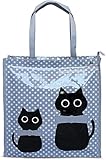 Or&My Shopper Bag Borsa Donna In Plastica Busta Riutilizzabili per la Spesa Borse Con Cerniera Casual Universale Fantasia Gatto Gatti Idea Regalo (Grigio, M)