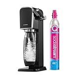 SodaStream Gasatore d’acqua Art, include cilindro di Co2 per realizzare fino a 60 Litri di acqua frizzante, bottiglia da 1 L lavabile in lavastoviglie, riduce i rifiuti di plastica, colore nero.