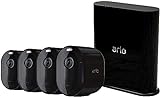 Arlo Pro3, 4 Telecamere di videosorveglianza wi-fi 2K HDR, con faro e allarme, Visione Notturna a Colori, audio, interno ed esterno, 90 giorni di Arlo Secure inclusi, Nero