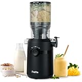 Fretta Estrattore frutta e verdura, apertura 108MM e capacità di 1L estrattore di succo, 200W centrifuga Lenta, 99% nutrienti preservati, senza BPA, facile da smontare e pulire