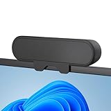 Inwa Altoparlante per PC, Monitor USB con Clip on, 10 W con Audio HD, Clip per 5-30MM Monitor, Altoparlante per PC, Laptop, Cellulare, Desktop, Outdoor, Plug and Play (Nero)