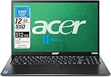 Acer Notebook SSD, portatile pc, Intel N5100, 4 core, Ram 12Gb, SSD 512GB, 15.6' FullHD, 3 USB, wi-fi, hdmi, BT, lan, Win 11 Pro, Libre Office, Pronto all'Uso, Gar. e layout Italia