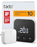 tado° termostato intelligente X – Starter Kit, termostato ambiente cablato e Bridge X, controllo del riscaldamento tramite app e smart speaker (Alexa, Siri, Google)