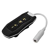 GeKLok Lettore musicale MP3 impermeabile radio FM sotto l'acqua lettore di nuoto con cuffie subacquee ricaricabile USB 2.0 supporto fino a 8 GB (nero)