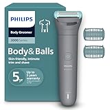 Philips Bodygroom series 3000 - Rifinitore per uomo tripla protezione, Rifinitura e rasatura intima, Preciso e confortevole sulla pelle, Impermeabile al 100%, 80 minuti di autonomia, Modello BG3480/15