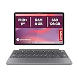Lenovo Duet Chromebook 11” FHD+ (1920x1200), MediaTek Kompanio 838, RAM 8GB, Memoria 128GB, Schermo Touch, Chrome OS, Folio Stand e Tastiera inclusi - Luna Grey
