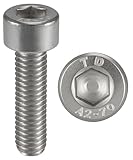 Viti INOX M4x16 mm testa cilindrica BTR Ø 4x16 mm | Viti M4 x 16mm CHC a 6 facce cave (chiave allen) | Acciaio Inossidabile A2-70 (V2A/304) | ISO 4762 / DIN 912 : LOTTO DI 100 Pz - ProRaje
