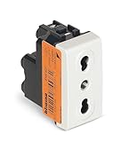 BTICINO SN4180F Presa Bipasso Livinglight, Presa Elettrica da Muro Standard Italiano 10/16A, Alveoli Protetti, 1 Modulo, Colore Bianco, Made in Italy