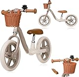 lionelo Alex Bici senza pedali per bambini da 3 anni fino 30kg Resistente e leggera solo 3kg Ruote in schiuma EVA 30cm Manubrio e sella regolabili Blocco dello sterzo Poggiapiedi Cestino