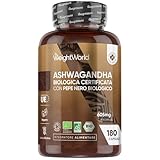 Ashwagandha Bio in 180 Capsule Vegane, 1 al Giorno (6 Mesi), Ashwagandha Biologica Certificata dalla Soil Association, con Pepe Nero, Withania Somnifera (Ginseng Indiano), Privo di Glutine e Lattosio