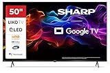 Sharp 50HP5365E - GOOGLE TV, 50' UHD, FRAMELESS, 60Hz, QLED, HDR10, Dolby Vision HDR, Google Assistant con microfono, Chromecast, Bluetooth, DOLBY Atmos 2x12W, HDMI 2.1 x4, USBx2, Colore nero