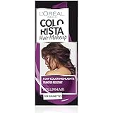 L'Oréal Paris Colorista Hair Makeup Colorazione Temporanea 1 Giorno per Ciocche e Punte, Tinta per Capelli Castani, Meches Viola Prugna, 30 ml