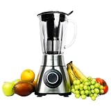 Cecotec Frullatore a Bicchiere Power Black Titanium 2000MAX PerfectMix. 2000W Massima Potenza, Lama con Rivestimento in Titanio Nero, 1,8L, Filtro per Frullati, Finiture in Acciaio Inossidabile