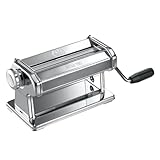 Marcato Atlas 180, Macchina per la Pasta, Pasta Maker, Tirapasta, Sfogliatrice Extra Large, 10 diversi Spessori, Acciaio Cromato, Compatibile con 12 Accessori per Formati Extra, AT-180-ROL