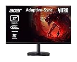 acer Nitro KG272UGbmiipfx Monitor Gaming 27', Display WQHD IPS 120 Hz, 1ms(VRB), AdaptiveSync, Luminosità 250 nits, HDMI 2.0, DP 1.2, Speaker Integrati, Cavo HDMI Incluso, Nero