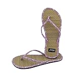 Amix Diamond Eleganti Ciabatte Donna Estate Modello Caraibi Fondo Bambù Infradito in Paglia per Mare, Spiaggia, Giardino (Lilla, Sistema Taglie Calzature EU, Adulto, Donna, Numero, Media, 38)