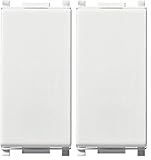 VIMAR 0R14001 Plana Interruttore 1P 16 AX 250 V, illuminabile, tasto sostituibile, bianco. Max 200 W per lampade con ballast integrato (IEC 60669-1:2017), 1 pezzo (Confezione da 2)