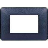 Bticino AM4803TBM Placca Matix 3 Moduli, Blu Mercurio