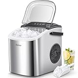 Yabano Macchina del Ghiaccio, 12 kg macchina ghiaccio casa, S/L Dimensioni Ghiaccio, Macchina per il Ghiaccio Silenzioso, Ice Maker per Casa/Bar, senza BPA, in Acciaio inossidabile