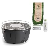 Classe Italy | Barbecue da Tavolo a Carbonella senza fumo. Con Batteria, Carbone e Gel INCLUSI. Barbecue portatile, si accende in soli 5 minuti. Grill da Campeggio. PAK Nero Antracite
