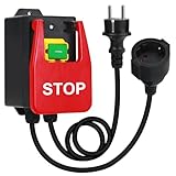 BOSYTRO Off-Un coperchio rosso,Interruttore macchina Impermeabile,Interruttore elettrico a pulsante,Tagliatrice Trapano da banco Pulsante,Per tavoli macchina e altre apparecchiature elettriche (stop)