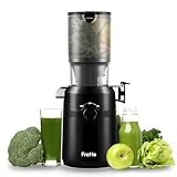 Fretta Estrattore frutta e verdura, apertura 108MM e capacità di 1L estrattore di succo, 200W centrifuga Lenta, 99% nutrienti preservati, senza BPA, facile da smontare e pulire