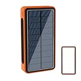 Batteria Esterna Solare | Batteria Esterna Solare per Cellulare,20000mAh Carica 4 Dispositivi Simultanei per Adolescenti Adulti Studenti Spostamenti Professionali
