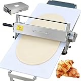 Sfogliatrice Pasticceria Manuale Pieghevole con Manovella in Acciaio Inox 304 – Macchina per Stendere la Pasta con Spessore Regolabile 2–25 mm, per Pasta Sfoglia, Croissant e Fondi Torta Large
