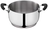 Lagostina Gioiosa Casseruola Fonda con 2 Maniglie, Acciaio Inox 18/10, Diametro Ø 22 cm, 4.0 Litri, Pentola Induzione, Gas e Forno fino a 250 °C, Finitura Lucida Esterna e Satinata Interna
