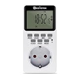 KETOTEK Presa Temporizzata Timer Digitale Programmabile Spina Timer Elettronico Display LCD 20 Gruppi on/off 16A 3600W Temporizzatore Presa Elettrica 24 ore 7 Giorni Risparmio di energia AC220V