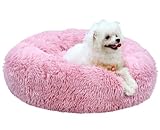 MDDK DY Cuccia Gatto - Cuccia Cane Morbida Rotonda, Anti-ansia e soffice Cuccia Cane Interno, Base Antiscivolo e Lavabile, Cuccia Per Cani e gatti di piccola e media taglia (40 * 18 cm Rosa)