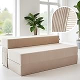Divano letto – Divano letto 140 cm di larghezza, divano letto pieghevole e materasso per ospiti per 2, letto pieghevole – extra spesso 20 cm e confortevole H3 – perfetto per ospiti e uso quotidiano