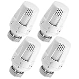 Valvole Termostatiche per Termosifoni: BYZESTY 4 Pezzi Valvola Termostatica per Termosifoni, Valvole Termostatiche con Filetto M30 x 1,5 MM, Testa Termostatica con Posizione Anti-Gelo