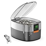 KECOOLKE Pulitore ad Ultrasuoni, 750ML Lavatrice Ultrasuoni in Acciaio Inox con 5 modalità di Tempo, Pulitore Ultrasuoni per Pulizia Gioielli, Occhiali, Orologi, Anelli, Collane