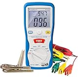 Peaktech P 2700 – Misuratore di Resistenza di Terra Digitale, Display LCD a Doppia Illuminazione e 2 Aste di Terra, Resistenza di Terra, Ac/Dc, Tüv/Gs, Blocco Dati, Arresto Automatico - Cat Iii 1000 V