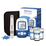 Sinocare Misuratore Glicemia, Glucometro, Kit Misuratore di Zucchero nel Sangue con 100 Striscette per Glicemia - mg/dL (Safe AQ Angel)
