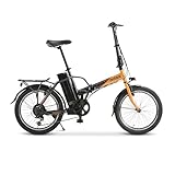 Nilox, Ebike J1 PRO, Bici Elettrica Pieghevole, Fino a 40 km di Autonomia, Fino a 25 Km/h, Motore da 36 V/250 W e Batteria 36 V-8 Ah, Gomme 20' x 2,1', Cambio a 6 Velocità
