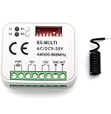 RICEVENTE CENTRALINA RADIO UNIVERSALE CON TELECOMANDO MULTI MARCA CANCELLO GARAGE PORTONE AUTOMATICO 2 CH FISSO E ROLLING CODE 9/30V 433 868 MHZ AC/DC
