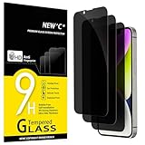 NEW'C 3 Pezzi, Pellicola Protettiva Privacy per iPhone 16e, iPhone 14, iPhone 13, iPhone 13 Pro (6,1 Pollici), Angolo di Privacy 28 Gradi Migliorato, Durezza Ultra Resistente 9H, Senza Bolle