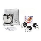 Moulinex Masterchef Impastatrice Planetaria, 6,7 litri, Robot da cucina con Frusta, sbattitore, Gancio Impastatore, 1500 W, 8 velocità, QA810D