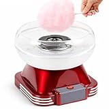 BAKAJI Macchina per lo Zucchero Filato Design Retrò Potenza 500 Watt con Misurino Dosatore, Facile da Usare, Ciotola in Acciaio e Coperchio, Macchina Candy Floss per Feste di Compleanno, Casa, Fiere