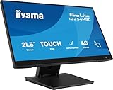 iiyama Prolite T2254MSC-B2AG - Monitor LED IPS, 54,6 cm, 21,5', Full HD, 10 punti, multitouch Optical-Bonded capacitivo, HDMI DP USB 3.2, rivestimento antiriflesso, regolazione dell'altezza 7H, MPP2.0