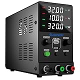 Alimentatore CC variabile, alimentatore da banco regolabile a commutazione 0-30V 0-10A con ricarica rapida USB e Type-C da 20W, manopola encoder, interruttore di uscita,display LED a 4 cifre SPS-3010M