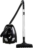 Amazon Basics Aspirapolvere con sacchetto, potente, compatto e leggero, per pavimenti duri e moquette, filtro HEPA, 700 W, 1,5 l, EU, nero