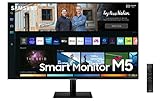 Samsung Smart Monitor M5, Flat 27'', 1920x1080 (Full HD), Smart TV (Amazon Video, Netflix), Airplay, Mirroring, Office 365, Wireless Dex, Casse Integrate, IoT Hub, WiFi, HDMI