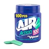 Vigorsol Air Action, Chewing Gum, Gusto Menta, Senza Zucchero, Senza Glutine, Barattolo da 100 Gomme da Masticare, Ideale per una Freschezza Intensa a Portata di Mano