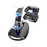 Kiyicjk PS4 Dual Controller USB Docking Station con indicatore LED per PS4 / PS4 Pro / PS4 Slim