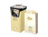 Bestron Macchina Popcorn, Turbo-Popcorn in meno di 2 minuti, Popcorn Machine con tecnologia ad aria calda, include 10 sacchetti per popcorn & misurino integrato, Collezione Sweet Dreams,Colore: Giallo